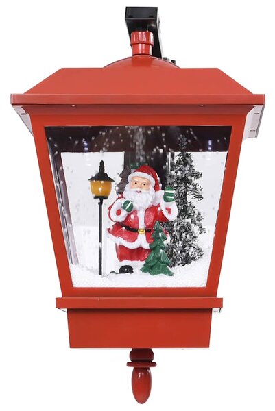 Vánoční závěsná lampa LED světla a Santa červená 40x27x45 cm 289927