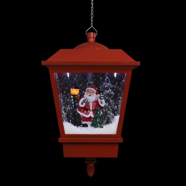 Vánoční závěsná lampa LED světlo a Santa červená 27x27x45 cm 289928