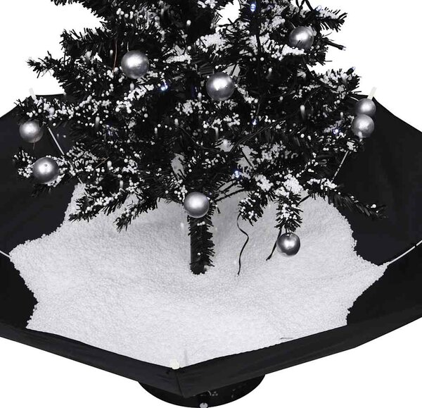 Sněžící vánoční stromek s deštníkovým stojanem černý 75 cm PVC 289931