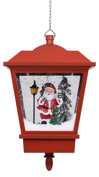Vánoční závěsná lampa LED světlo a Santa červená 27x27x45 cm 289928
