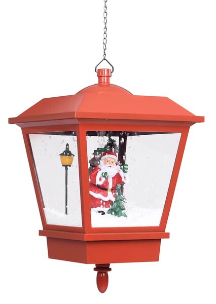 Vánoční závěsná lampa LED světlo a Santa červená 27x27x45 cm 289928