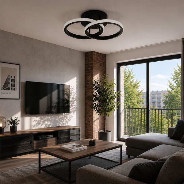 Toolight Rea, Stropní LED svítilna LHJ121-C Černé, OSW-03275