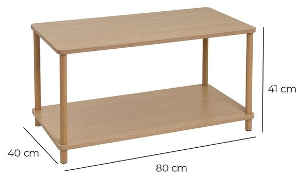 Konferenční stolek v přírodní barvě 40x80 cm Gaia – Casa Selección