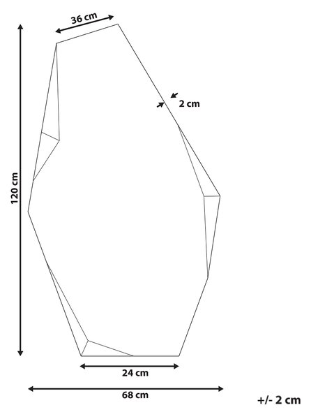 Zrcadlo ARGUEL 68 cm 120 cm Zlatá