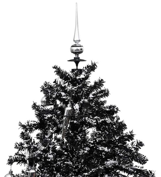 Sněžící vánoční stromek s deštníkovým stojanem černý 190 cm PVC 289934