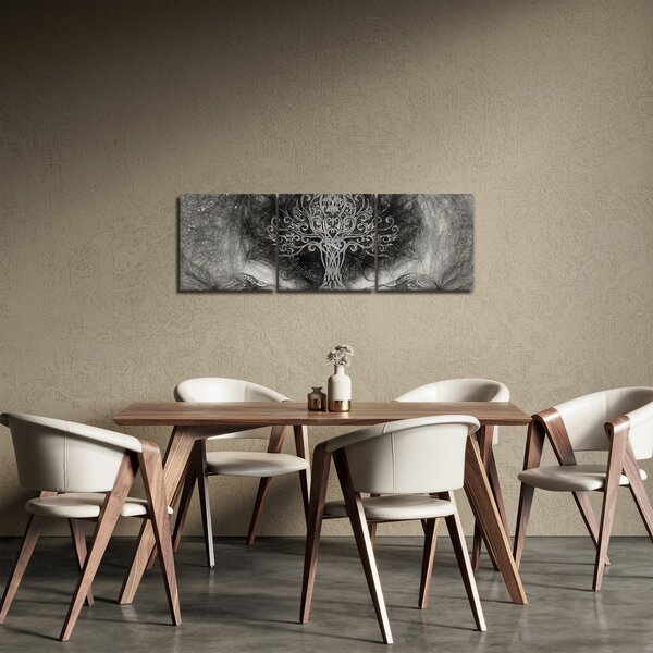 Obraz - Strom života (s hodinami) (90x30 cm)