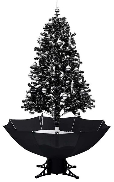 Sněžící vánoční stromek s deštníkovým stojanem černý 170 cm PVC 289933