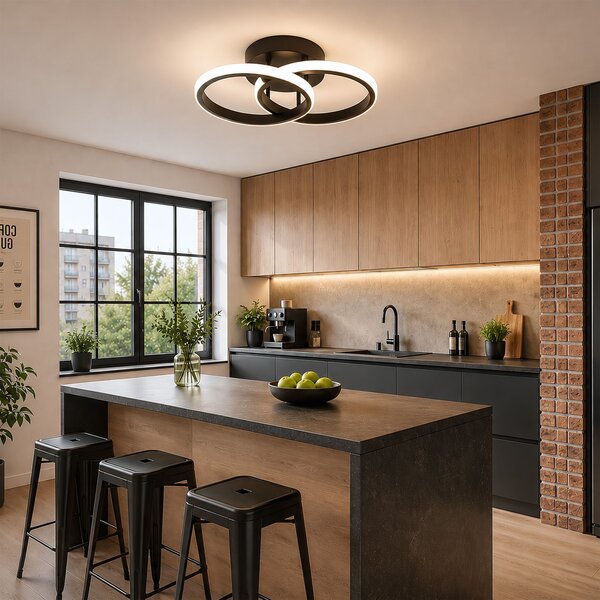 Toolight Rea, Stropní LED svítilna LHJ121-C Černé, OSW-03275