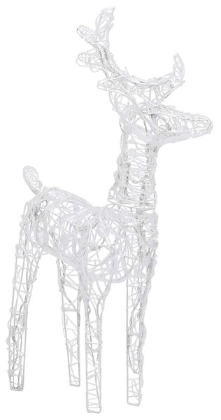 Vánoční sobi se sáněmi 160 LED 130 cm akryl 289979