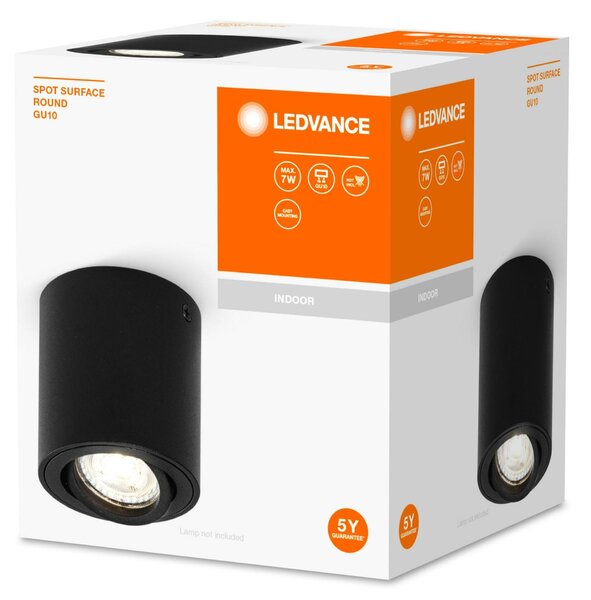 LEDVANCE stropní bodové svítidlo Spot Surface Round GU10 černá 4058075758629