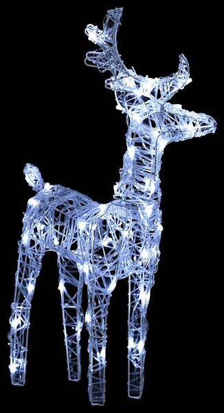 Vánoční sobi se sáněmi 160 LED 130 cm akryl 289979