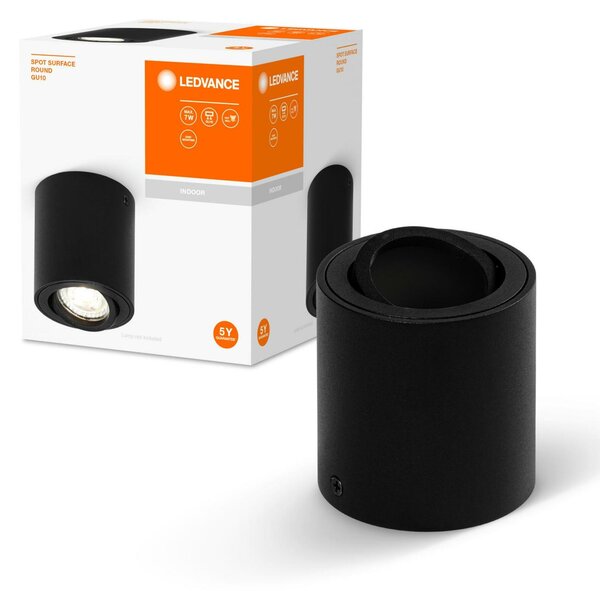 LEDVANCE stropní bodové svítidlo Spot Surface Round GU10 černá 4058075758629