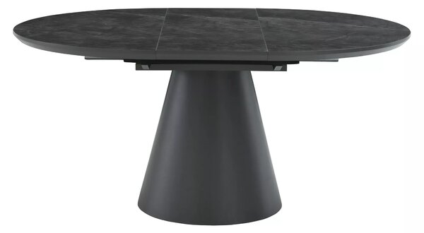Signal Rozkládací jídelní stůl Angel 120/160 cm šedý mramor/černý