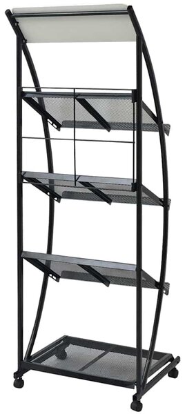 Stojan na časopisy 47x40x134 cm černobílý A4 30099