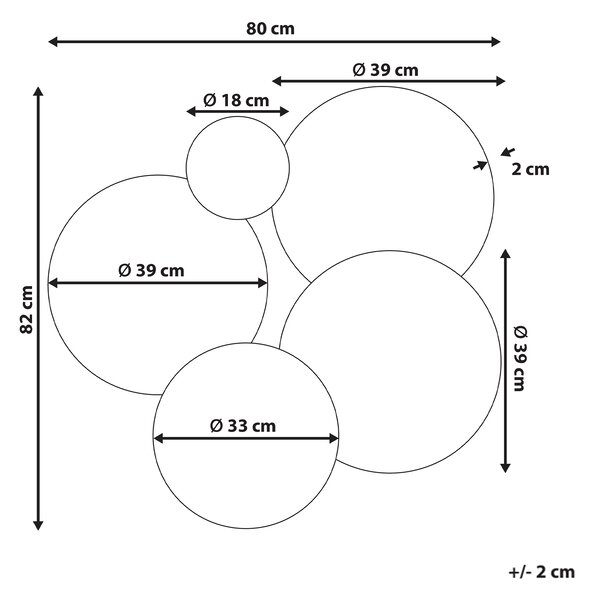 Zrcadlo CLAIS 82 cm 80 cm Stříbrná