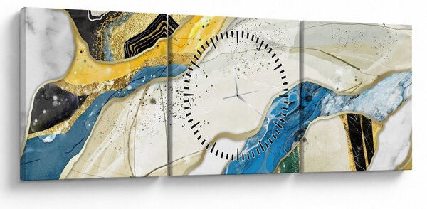 Obraz - Barevný mramor (s hodinami) (90x30 cm)