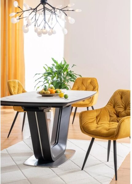 Signal Rozkládací jídelní stůl Armani 160/220 cm bílý/černý