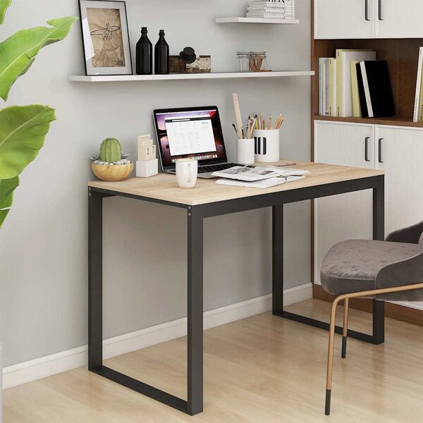 Počítačový stůl černý a dub 110 x 60 x 73 cm dřevotříska 30199