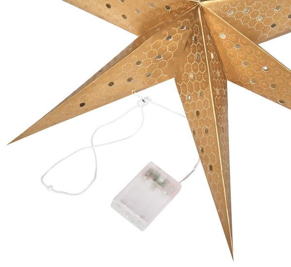 Sada 4 závěsných dekorací LED KAMET 60 cm Hvězda Vícebarevná