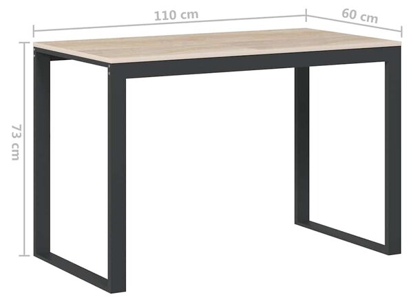 Počítačový stůl černý a dub 110 x 60 x 73 cm dřevotříska 30199