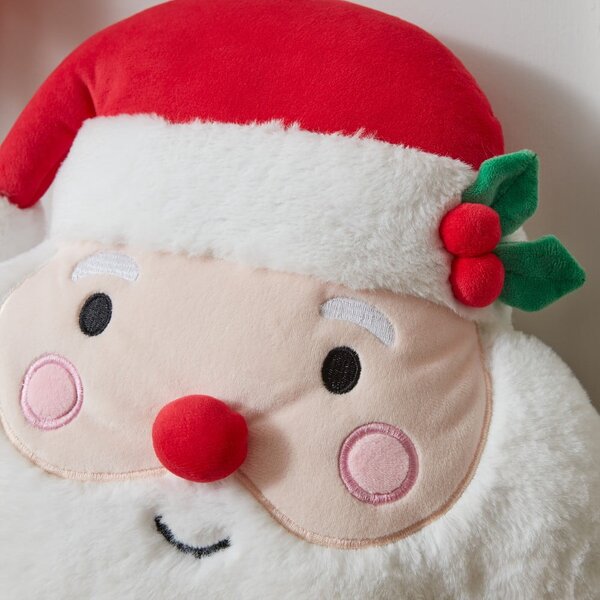 Plyšový dekorační polštář s vánočním motivem 38x32 cm Christmas Santa – Catherine Lansfield