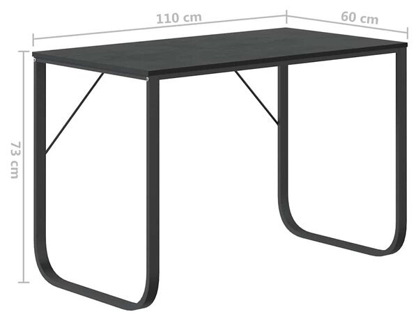 Počítačový stůl černý 110 x 60 x 73 cm dřevotříska 30200