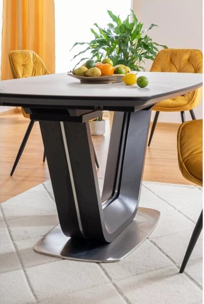 Signal Rozkládací jídelní stůl Armani 160/220 cm bílý/černý