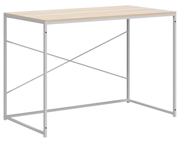 Počítačový stůl bílý a dub 110 x 60 x 70 cm kompozitní dřevo 30210