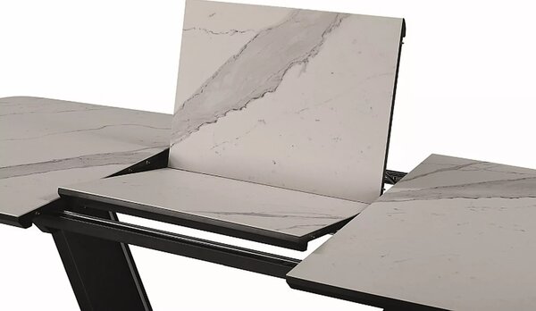 Signal Rozkládací jídelní stůl Armani 160/220 cm bílý/černý