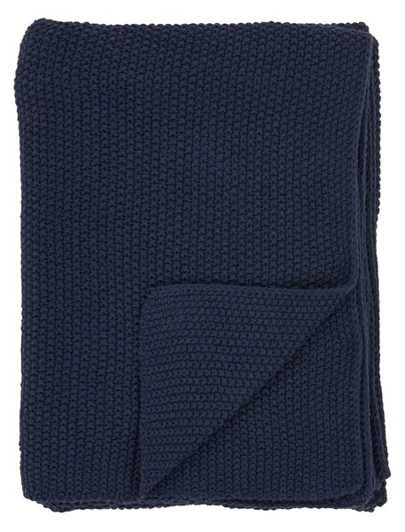 Tmavě modrá deka z recyklované bavlny 130x170 cm Santos – House Nordic