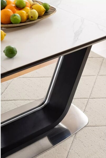 Signal Rozkládací jídelní stůl Armani 160/220 cm bílý/černý