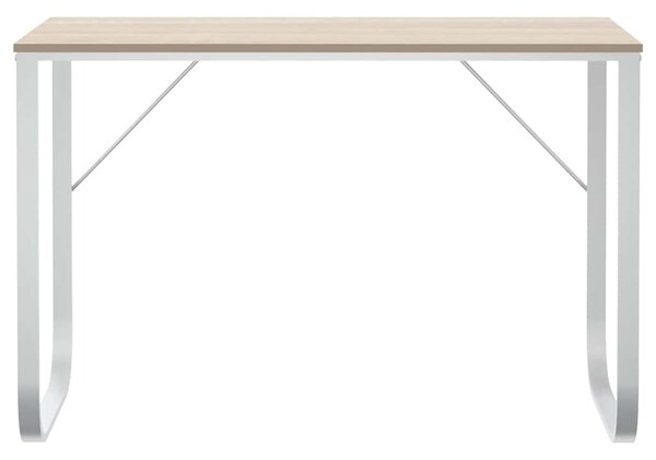 Počítačový stůl bílý a dub 110 x 60 x 73 cm dřevotříska 30202