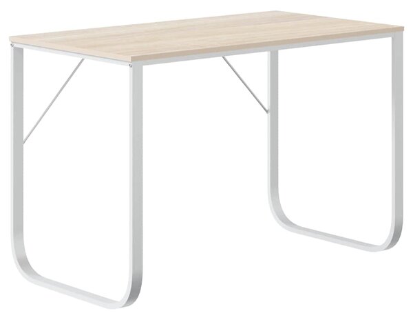 Počítačový stůl bílý a dub 110 x 60 x 73 cm dřevotříska 30202
