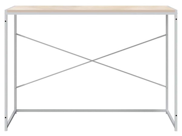 Počítačový stůl bílý a dub 110 x 60 x 70 cm kompozitní dřevo 30210