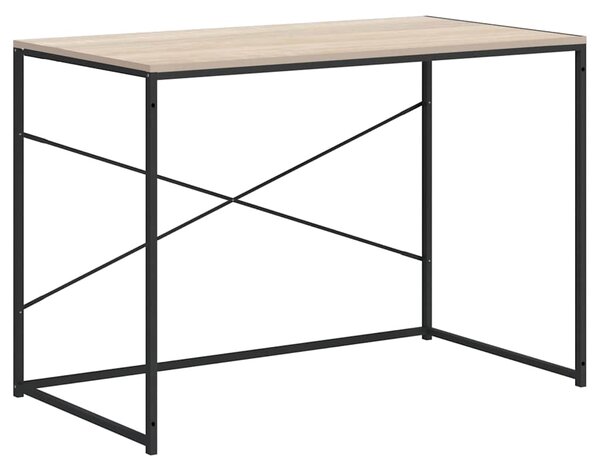 Počítačový stůl černý a dub 110 x 60 x 70 cm kompozitní dřevo 30211