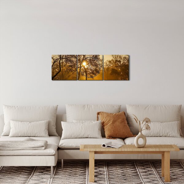 Obraz - Východ slunce (s hodinami) (90x30 cm)