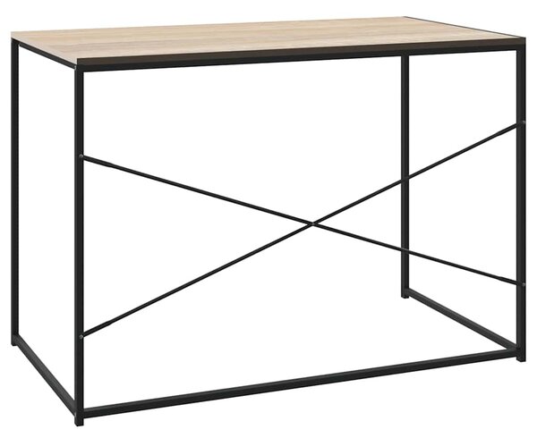 Počítačový stůl černý a dub 110 x 60 x 70 cm kompozitní dřevo 30211