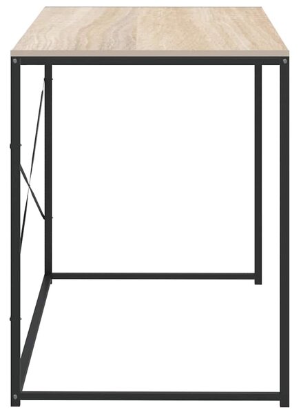 Počítačový stůl černý a dub 110 x 60 x 70 cm kompozitní dřevo 30211