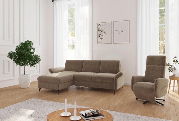 ROHOVÁ SEDAČKA, textil, světle hnědá Sit & More - Sedací soupravy, Online Only