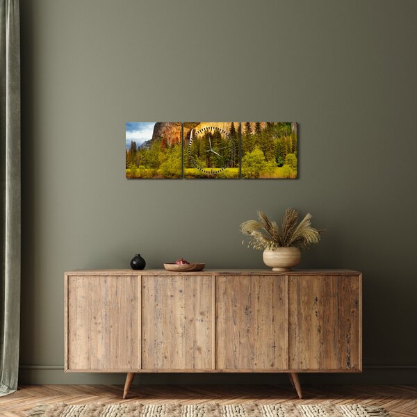 Obraz - Skály u jezera (s hodinami) (90x30 cm)