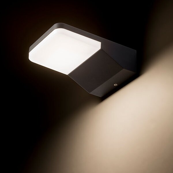 Venkovní nástěnné LED svítidlo VIRGO, antracitové, 9 W, teplá bílá 3000 K, IP65