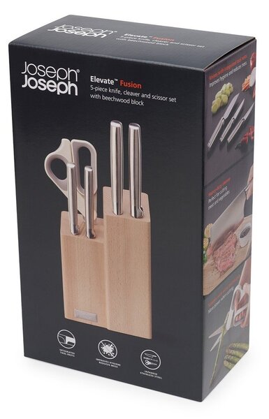 Sada nožů se stojanem 5 ks z nerezové oceli Elevate Fusion – Joseph Joseph