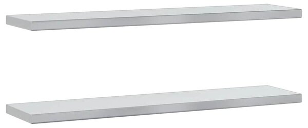 Nástěnné police 2 ks 100 x 23,5 cm stříbrné nerezová ocel 30280