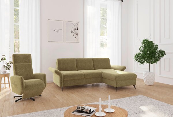 ROHOVÁ SEDAČKA, textil, olivově zelená Sit & More - Sedací soupravy, Online Only