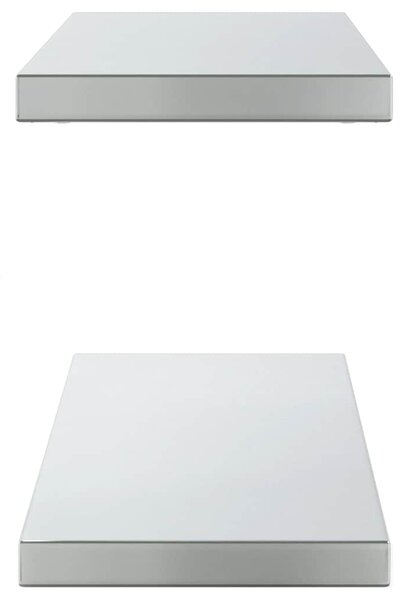 Nástěnné police 2 ks 100 x 23,5 cm stříbrné nerezová ocel 30280
