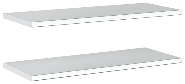Nástěnné police 2 ks 100 x 40 cm stříbrné nerezová ocel 30278