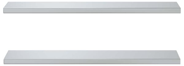 Nástěnné police 2 ks 100 x 23,5 cm stříbrné nerezová ocel 30280