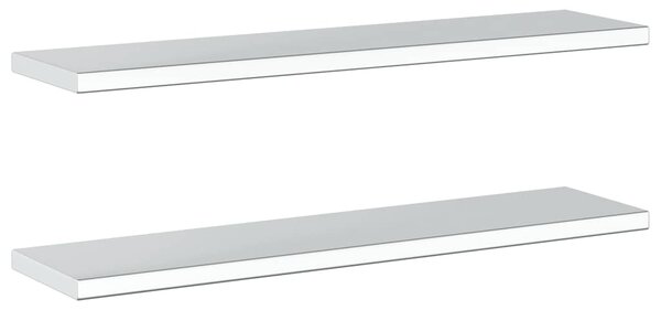 Nástěnné police 2 ks 100 x 23,5 cm stříbrné nerezová ocel 30280