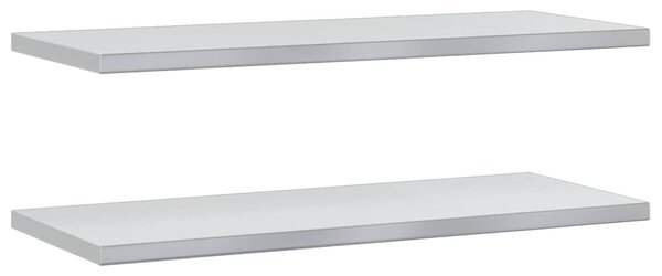 Nástěnné police 2 ks 100 x 40 cm stříbrné nerezová ocel 30278