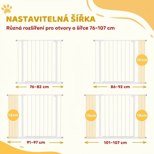 Zábrana na schody/dveře, kovová, bílá D06-058